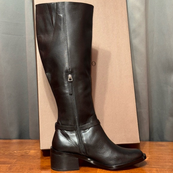 Linea Paolo Kamile Knee High Wide Calf Riding Boot Black Size 9.5 16.25” calf - Picture 4 of 7
